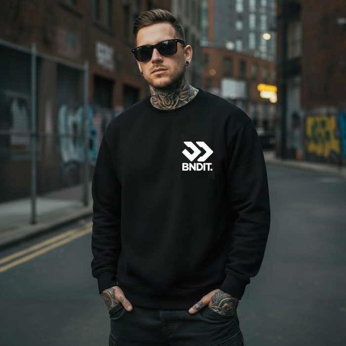 BNDIT. Essential Sweatshirt in Schwarz mit Brust-Logo